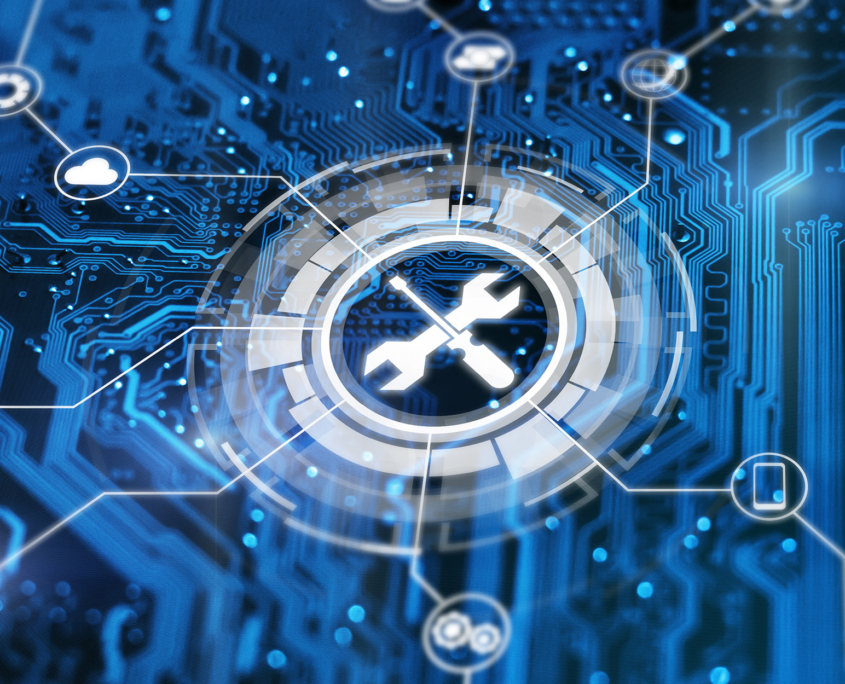 Technical support concept. Maintenance sign wrench Technical support concept. Maintenance sign wrench